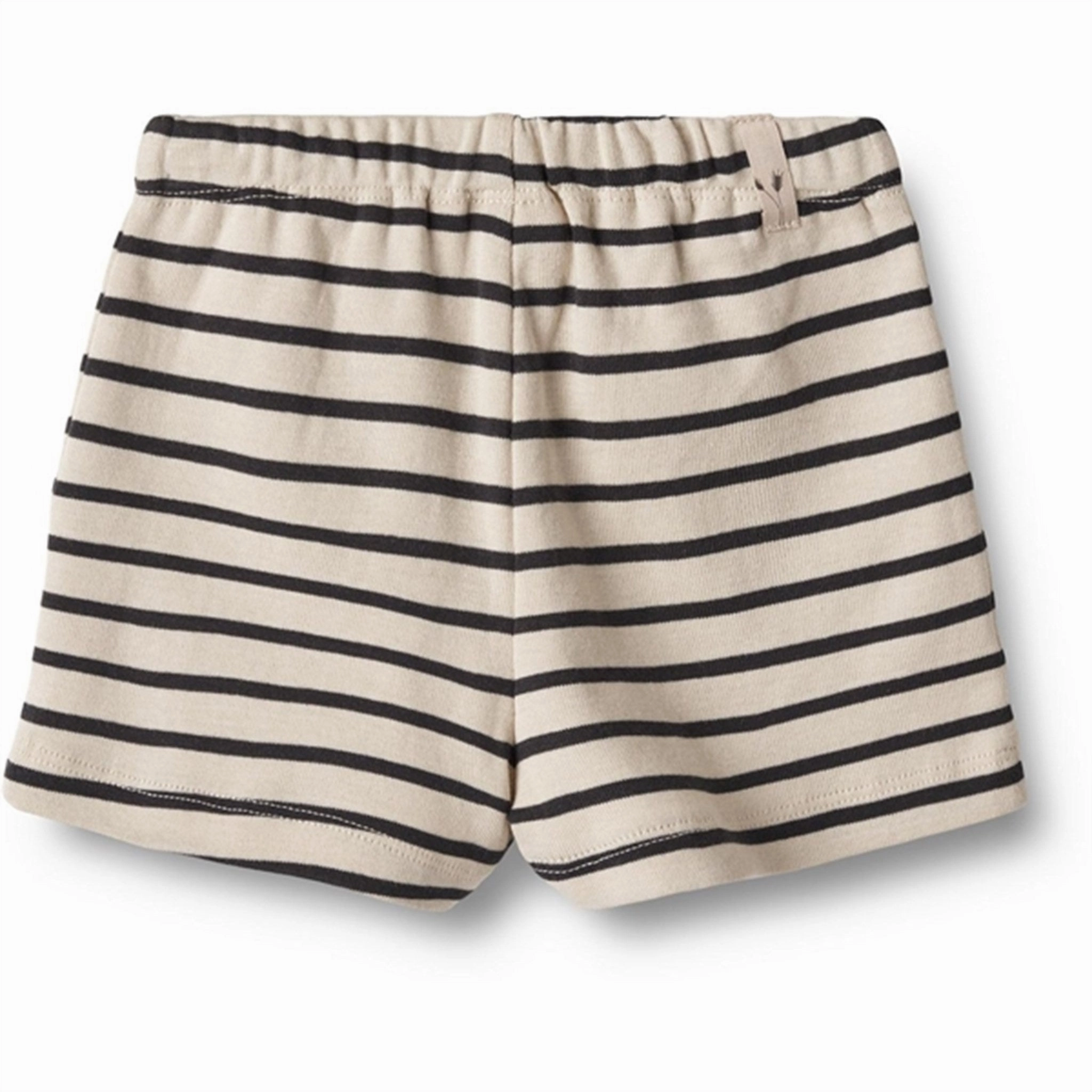 Playful Style Mid - rise Wheat Navy Stripe Jersey Shorts Vic