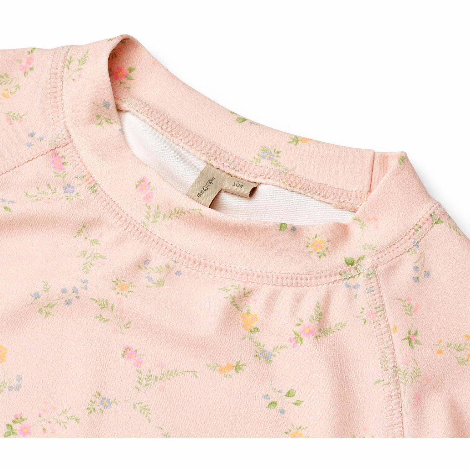 Multipocket Feature Wheat Powder Checked Flowers Swim T-Shirt S/S Jackie