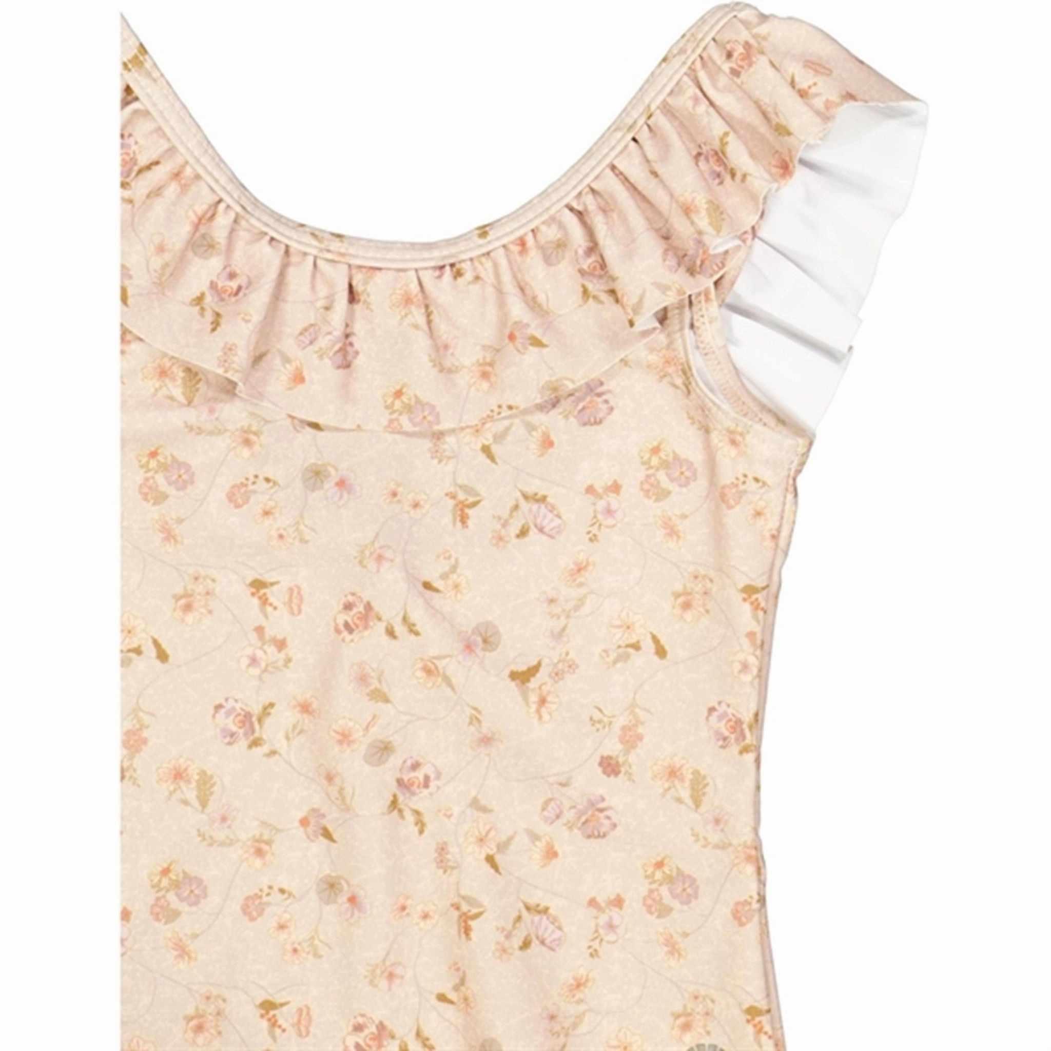 Wheat Purple Poppy Flowers Marie-Louise Swimsuit Sun Protective Fabric Textured-Surface