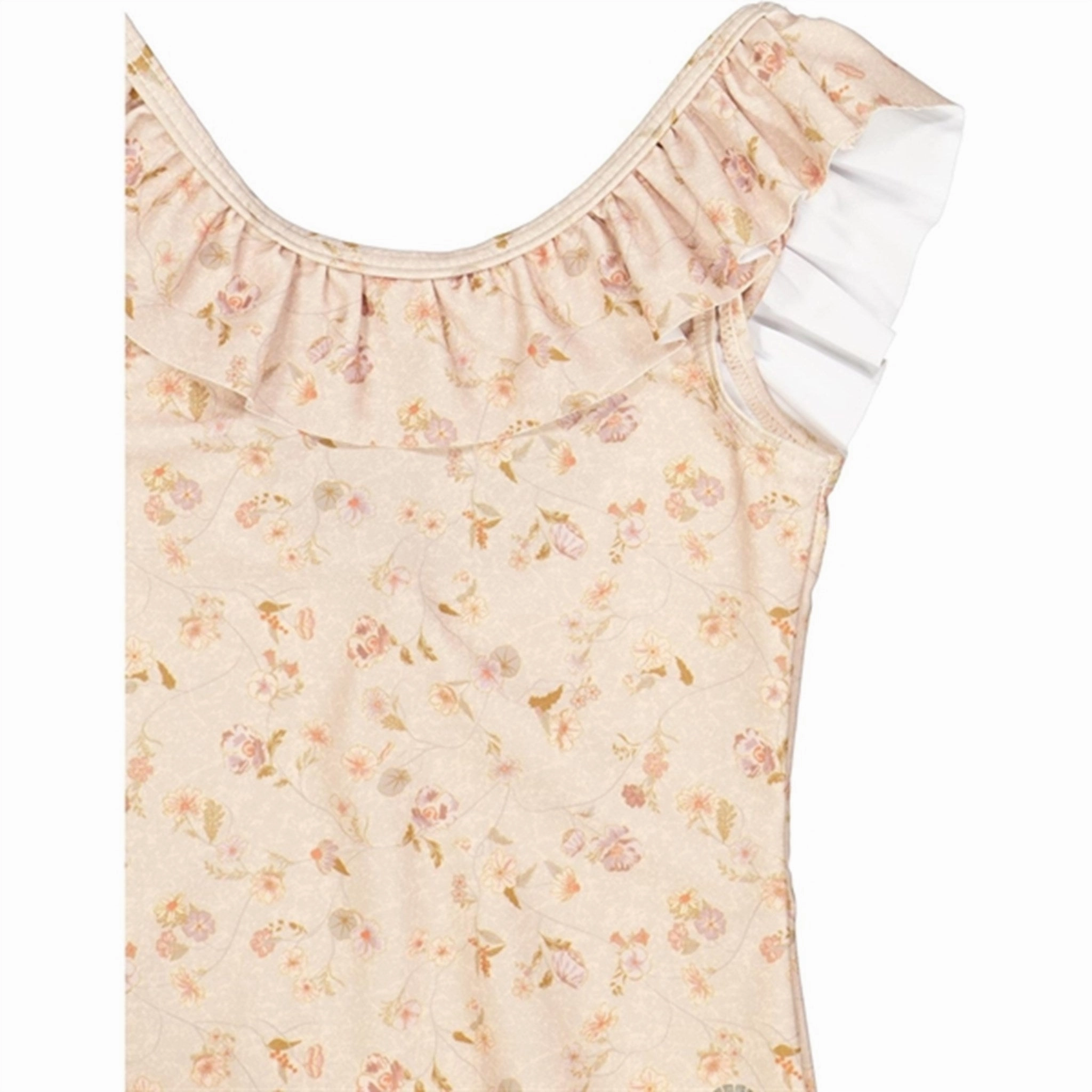 Colorfast Fabric Front-Knot Wheat Purple Poppy Flowers Marie-Louise Swimsuit