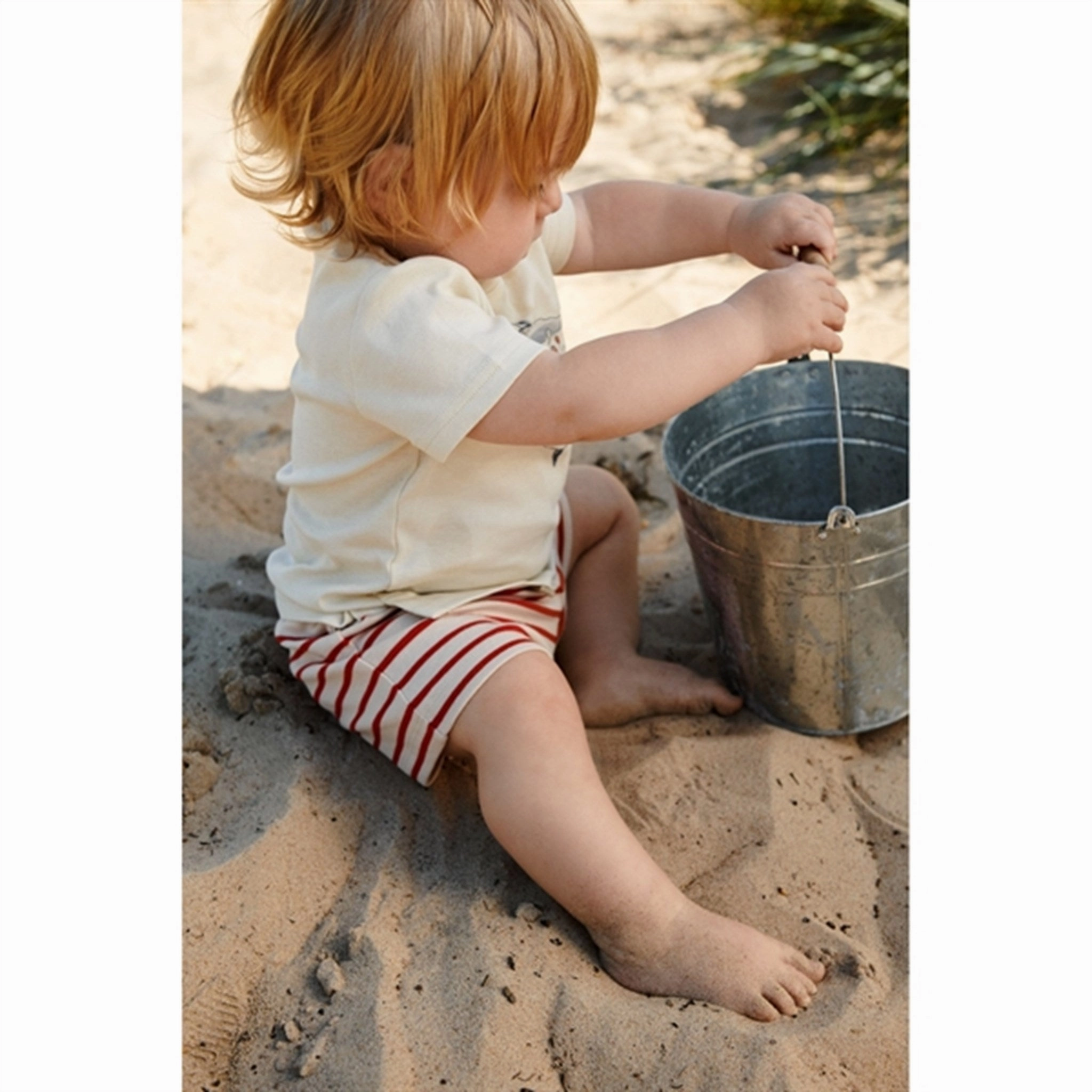 Wheat Red Stripe Jersey Shorts Vic anti static coating Daily Essential