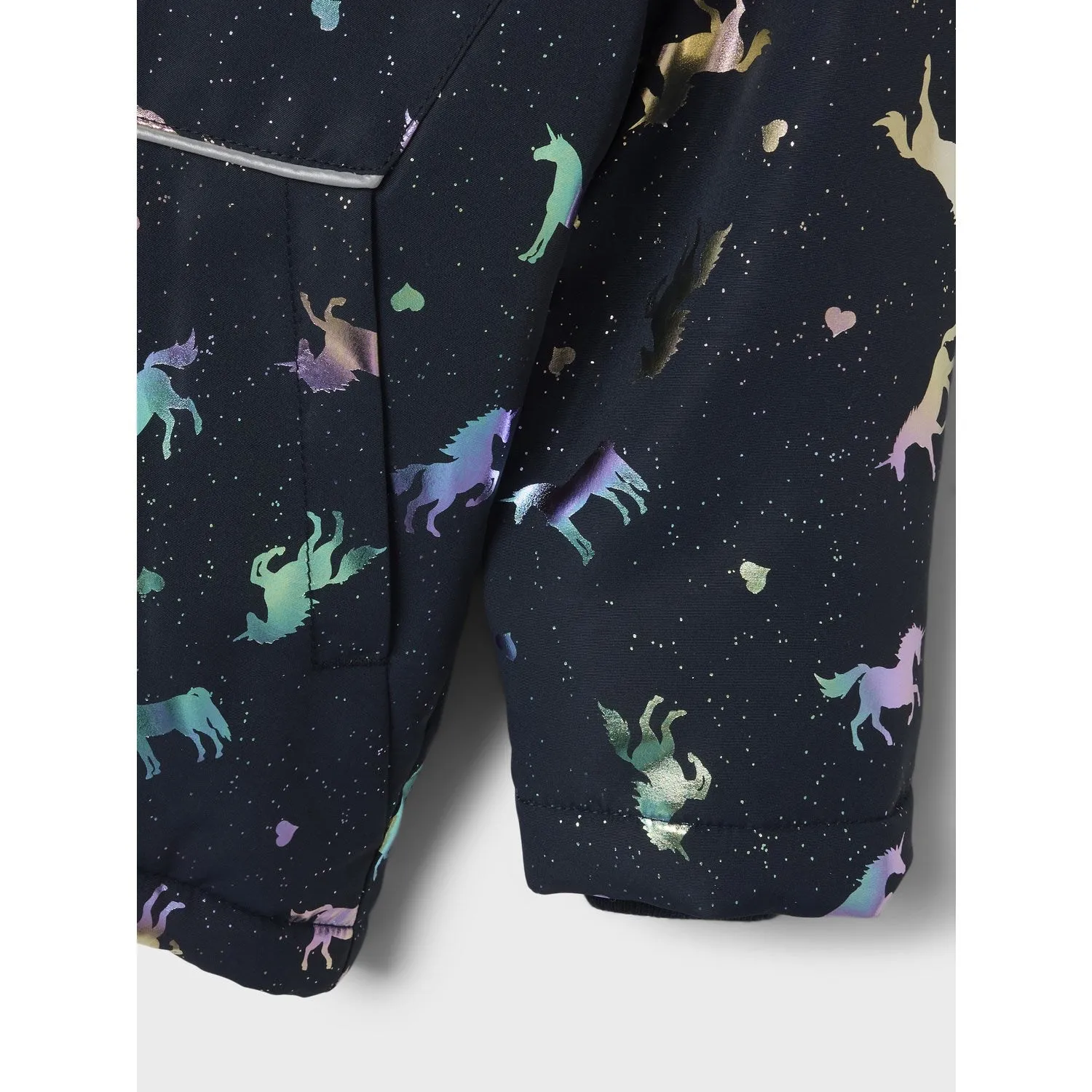 Reflective details Name It Dark Sapphire Unicorn Nmfmaxi Pa Jacket Foil Aop Noos