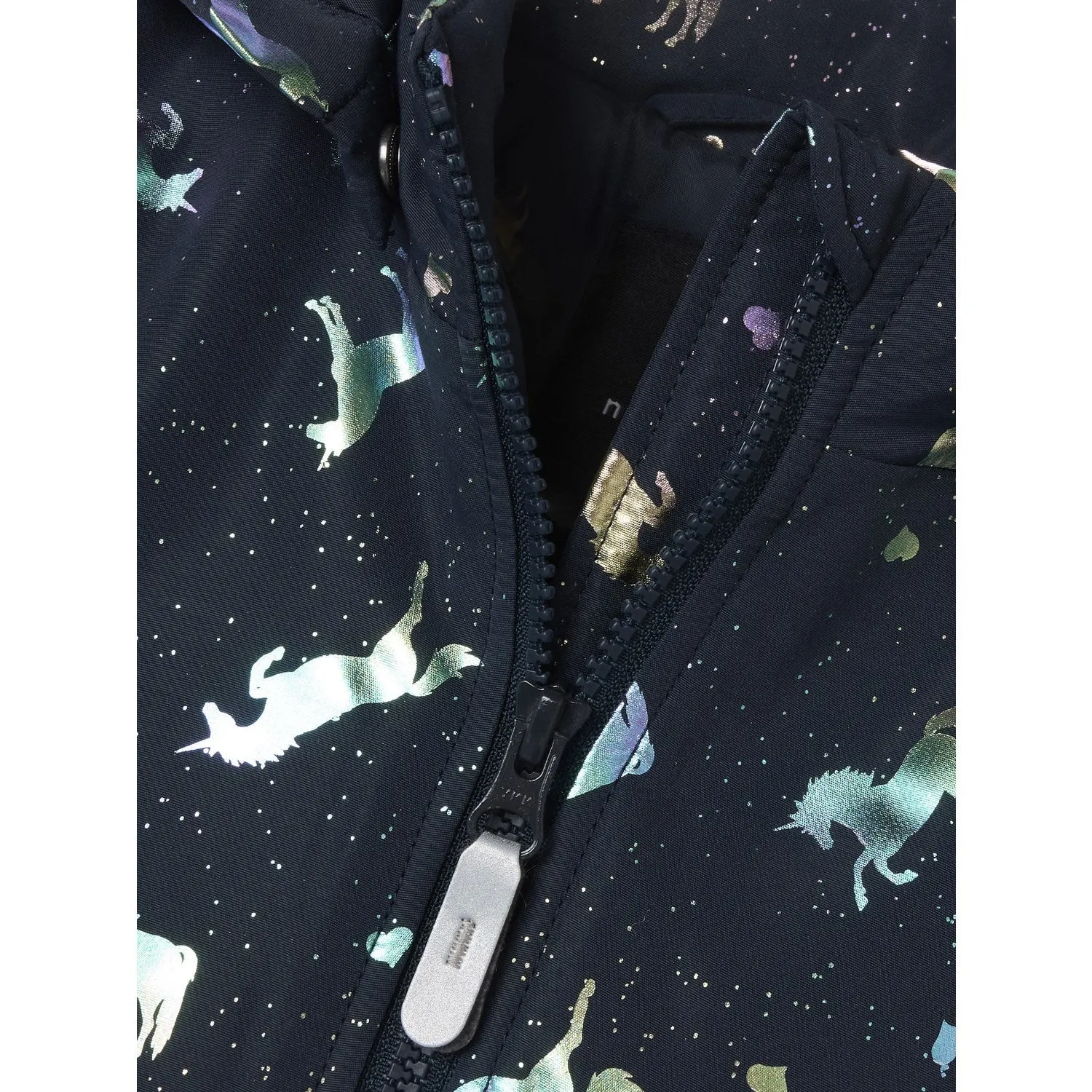 Name It Dark Sapphire Unicorn Nmfmaxi Pa Jacket Foil Aop Noos Draw Practical Choice