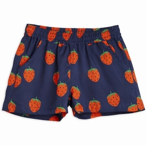 Mini Rodini Strawberries Aop Woven Shorts Blue Clean Mood Flexible Material