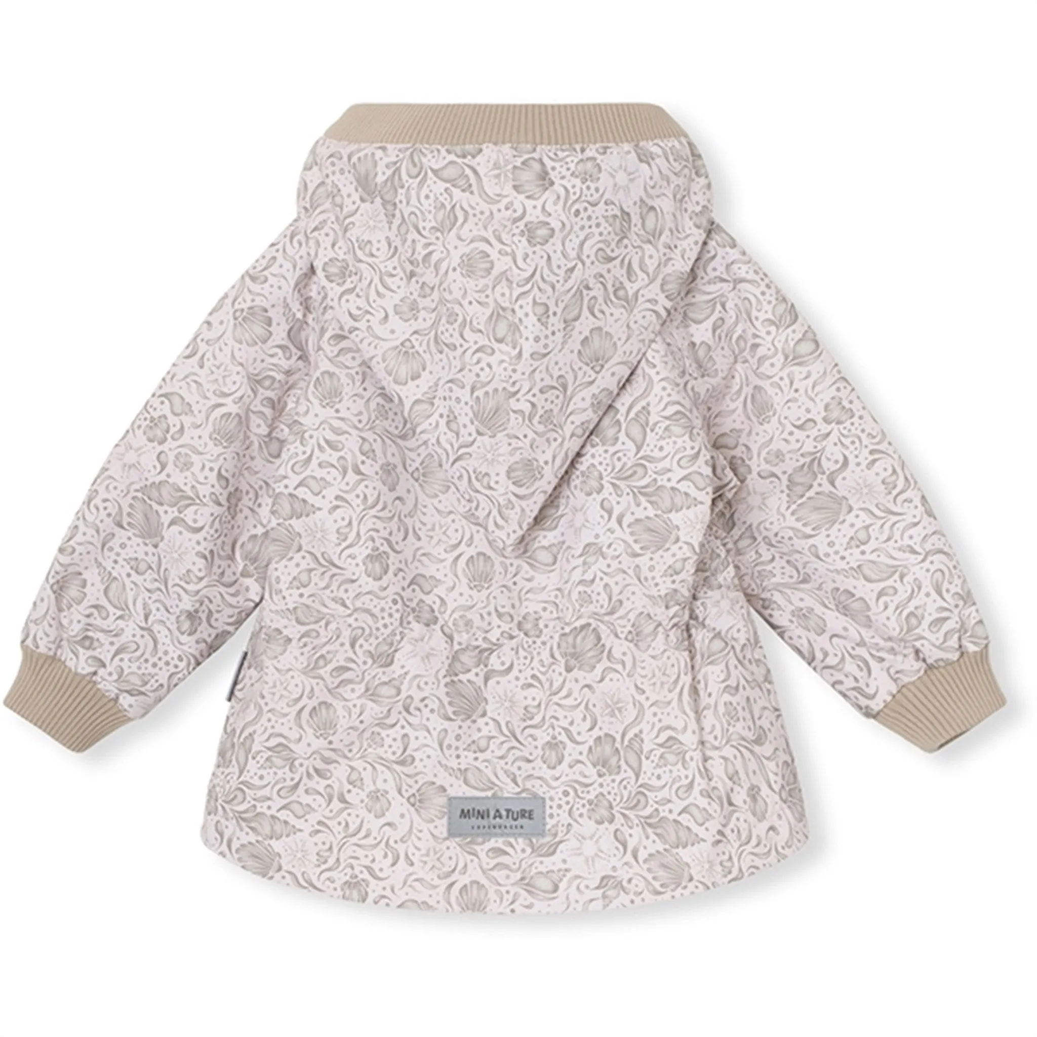 MINI A TURE WAI Spring Jacket w/Fleece Lining Printed Print Fossilized Shells type