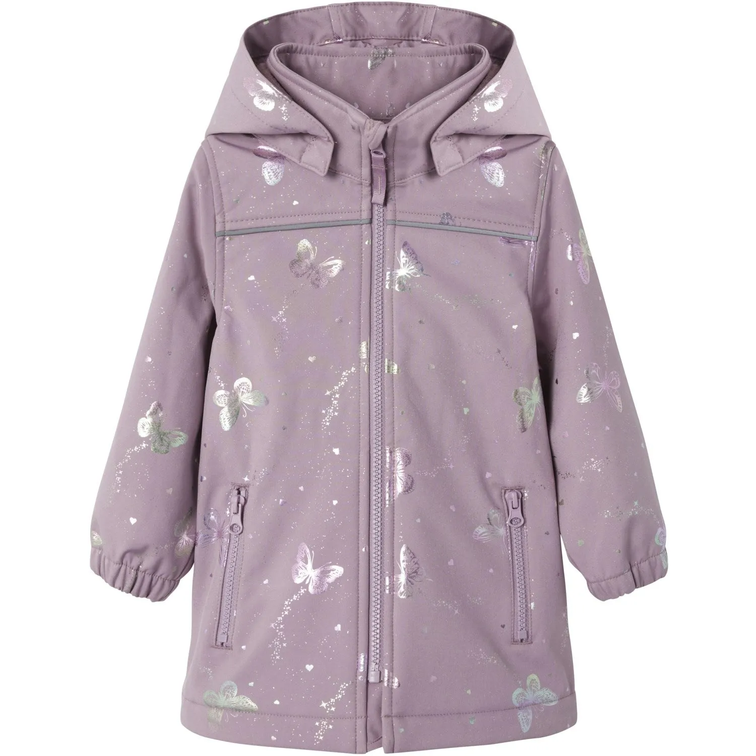 Name It Elderberry Butterfly Alfa08 Softshell Long Foil Jacket Fo library Sports Jacket
