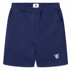 Wood Wood Navy Vic AA Jogger Shorts Daily Fit Adjustable Drawcord