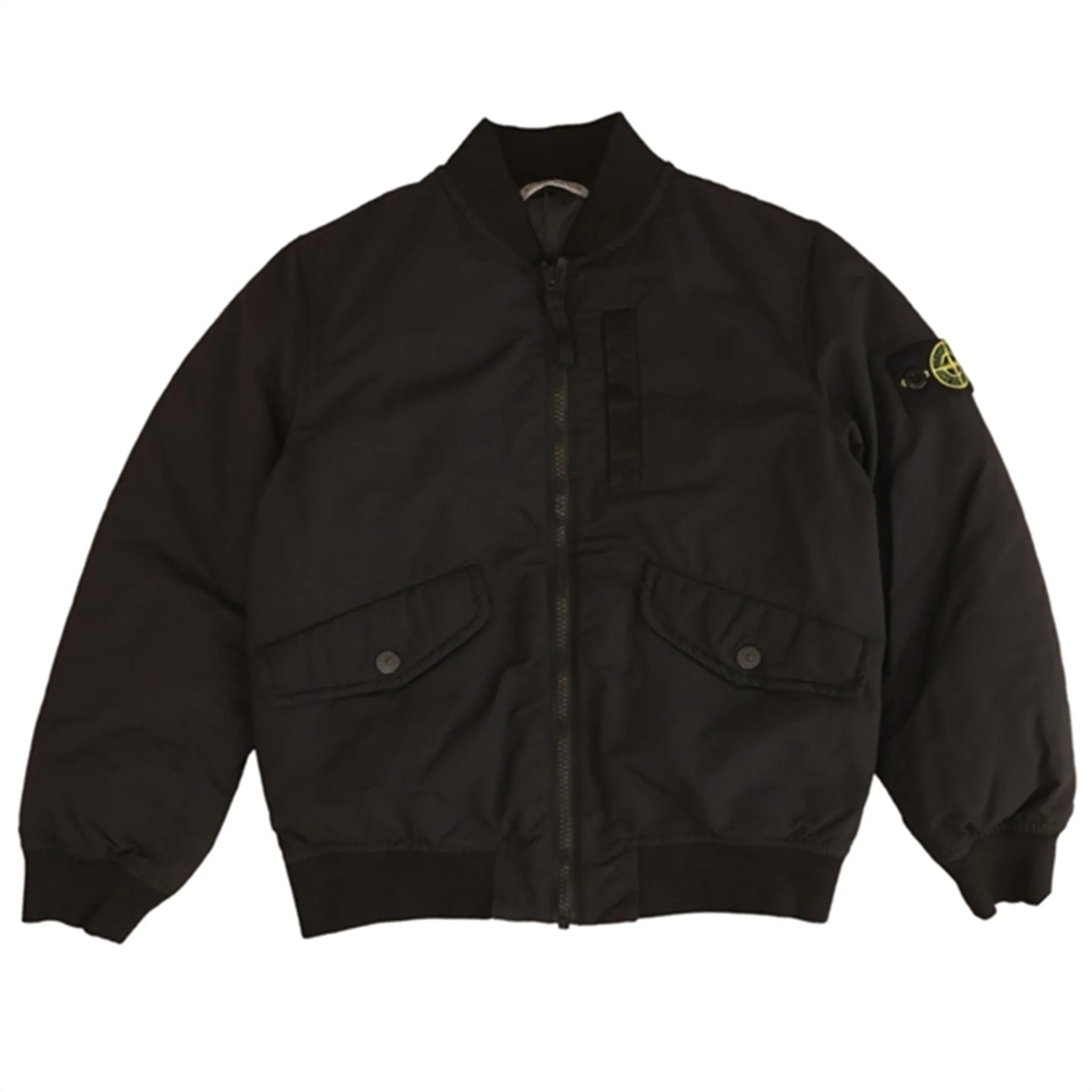 Stone Island Real Down Jacket Black Stretchable Material Rugged Durability