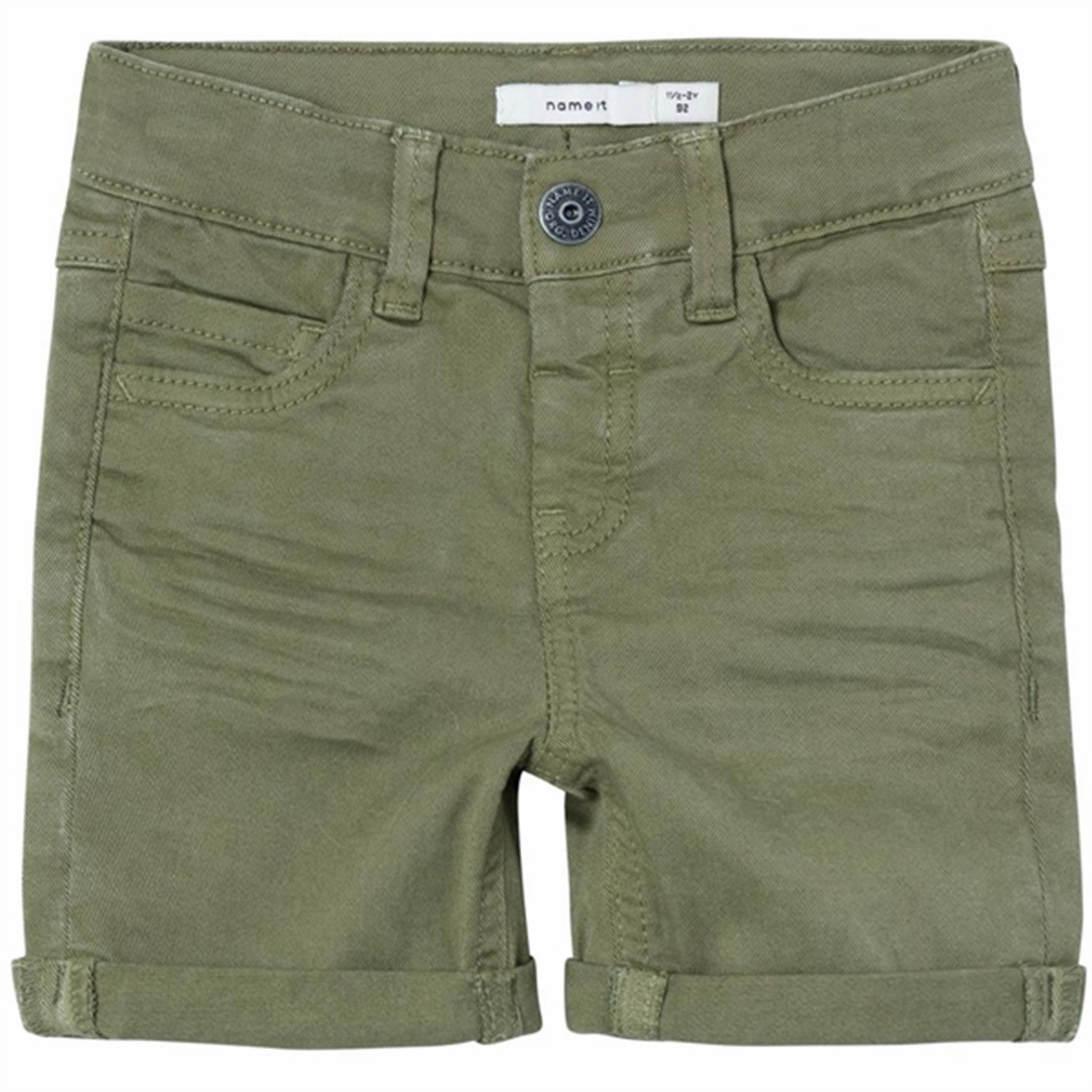 Name it Deep Lichen Green Silas Isak Twill Shorts Breezy Fit Simple Fit