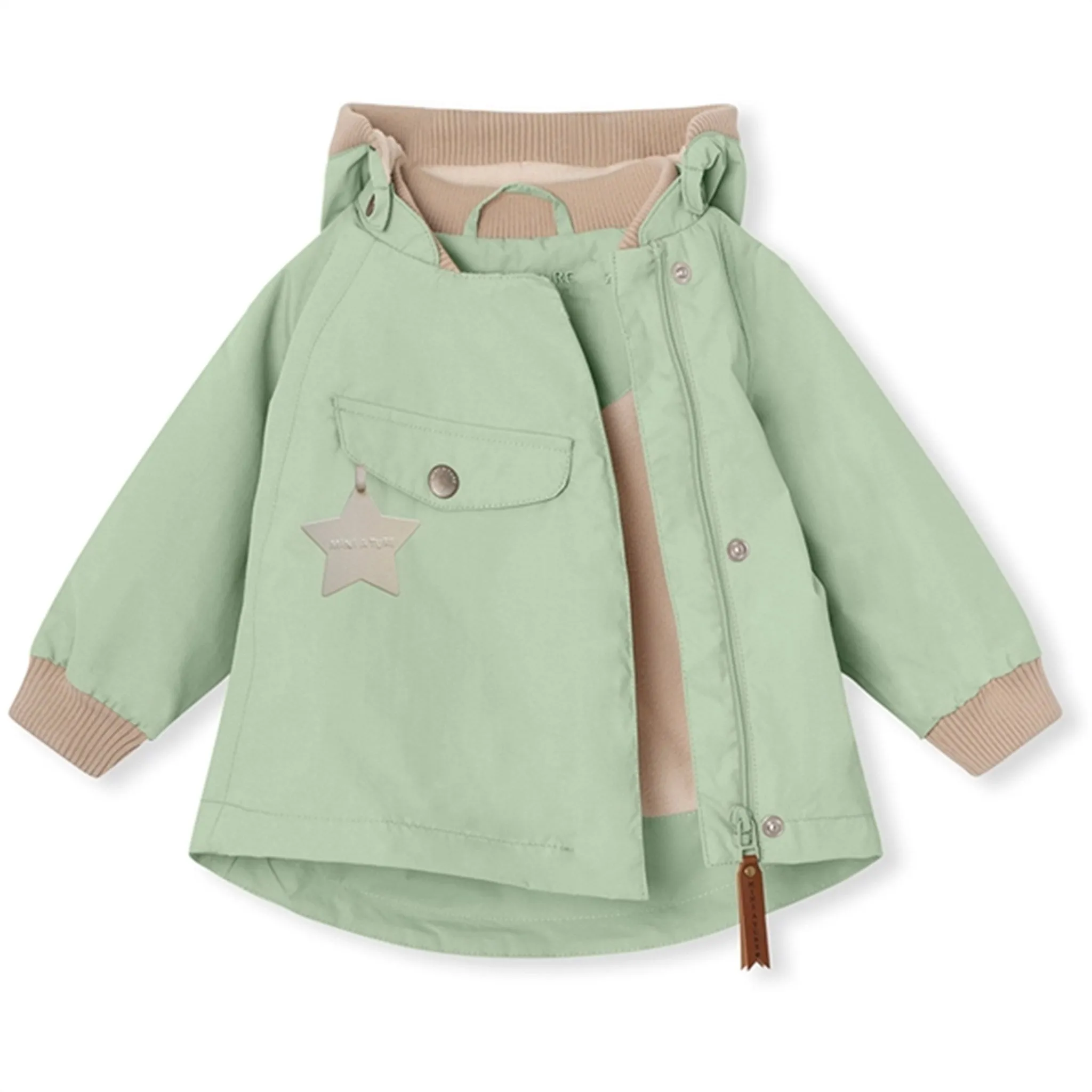 Compact Storage Design MINI A TURE WAI Spring Jacket w/Fleece Lining Dusty Light Green