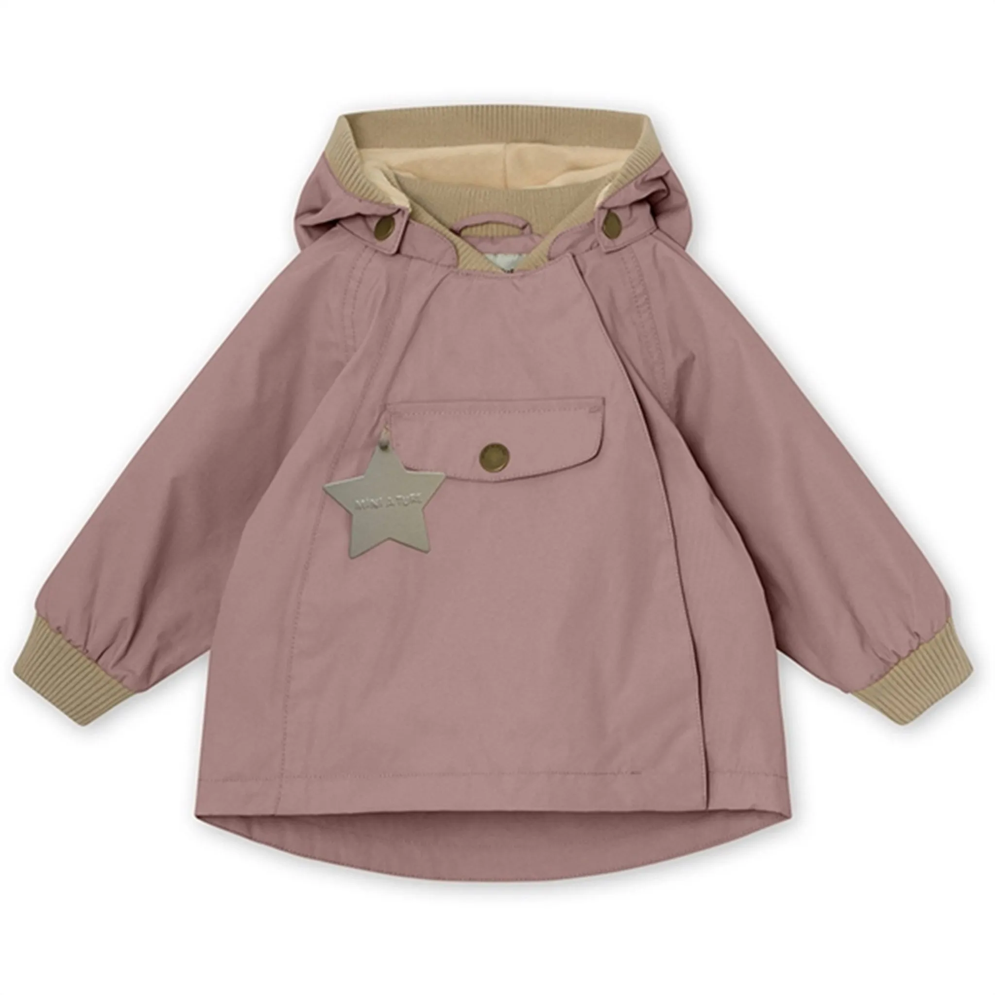 MINI A TURE Wai Spring Jacket w/Fleece Lining Pale Woodrose Windbreaker Style