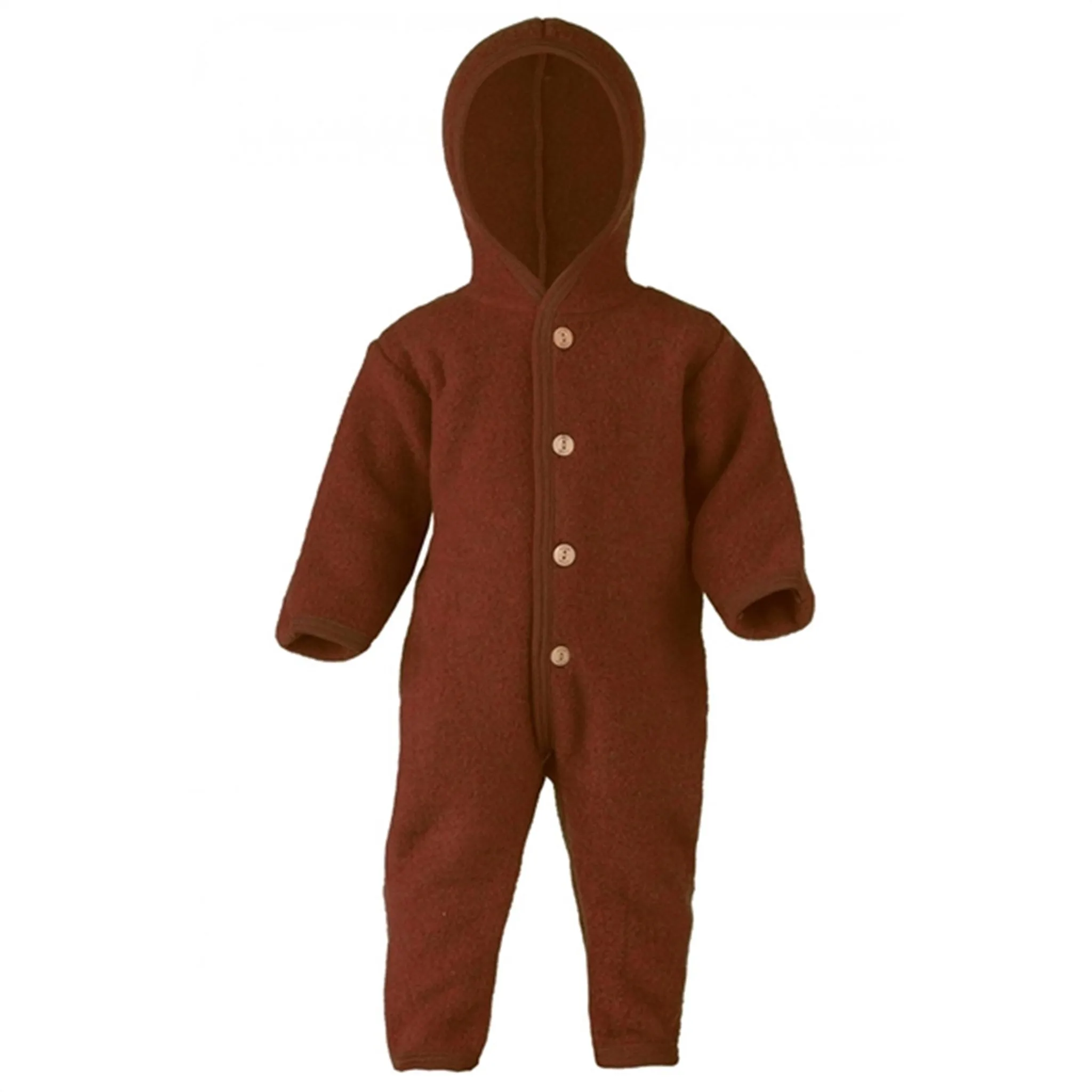 Engel Hooded Overall w. Buttons Cinnamon M??lange Solid-color