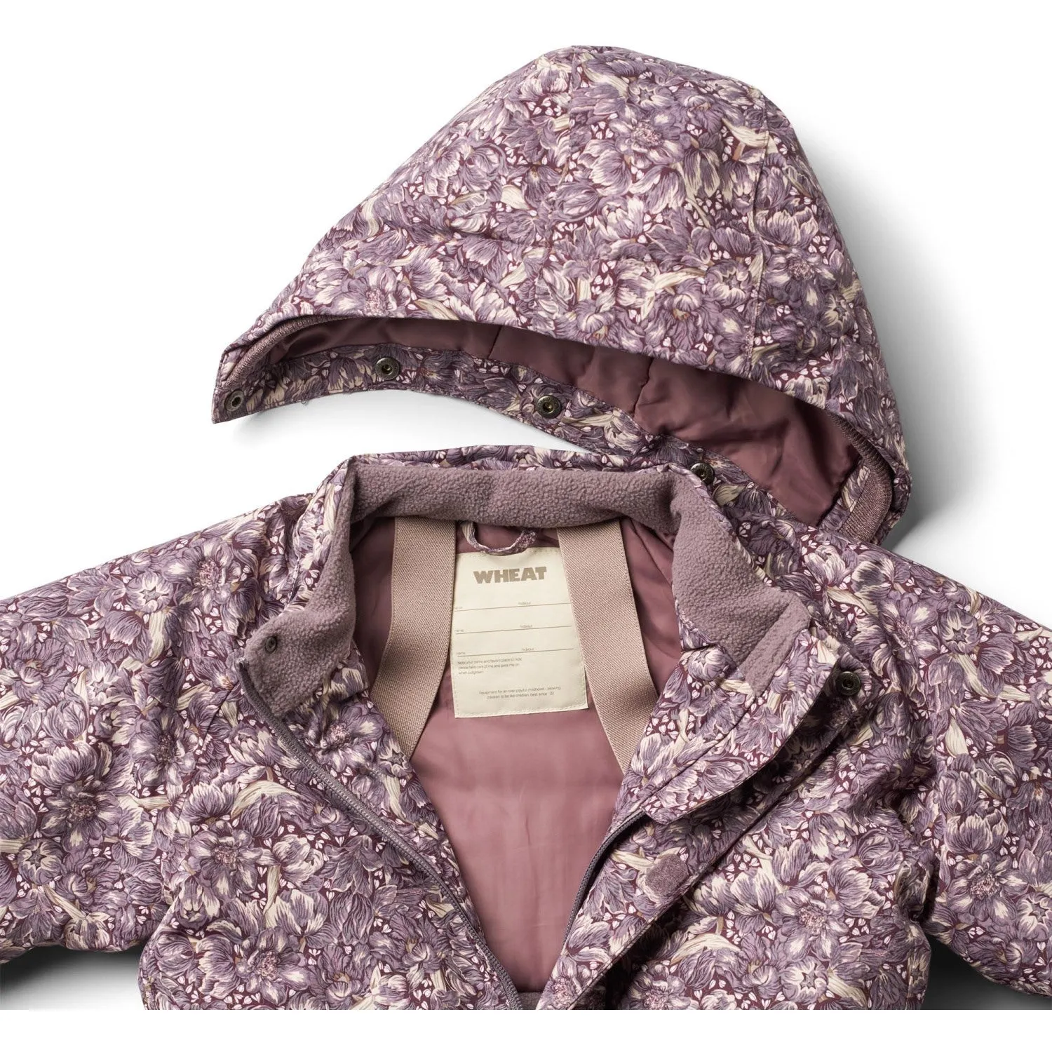 Limited-Edition Dry-Clean-Only Wheat Purple Tulips Snowsuit Miko Tech