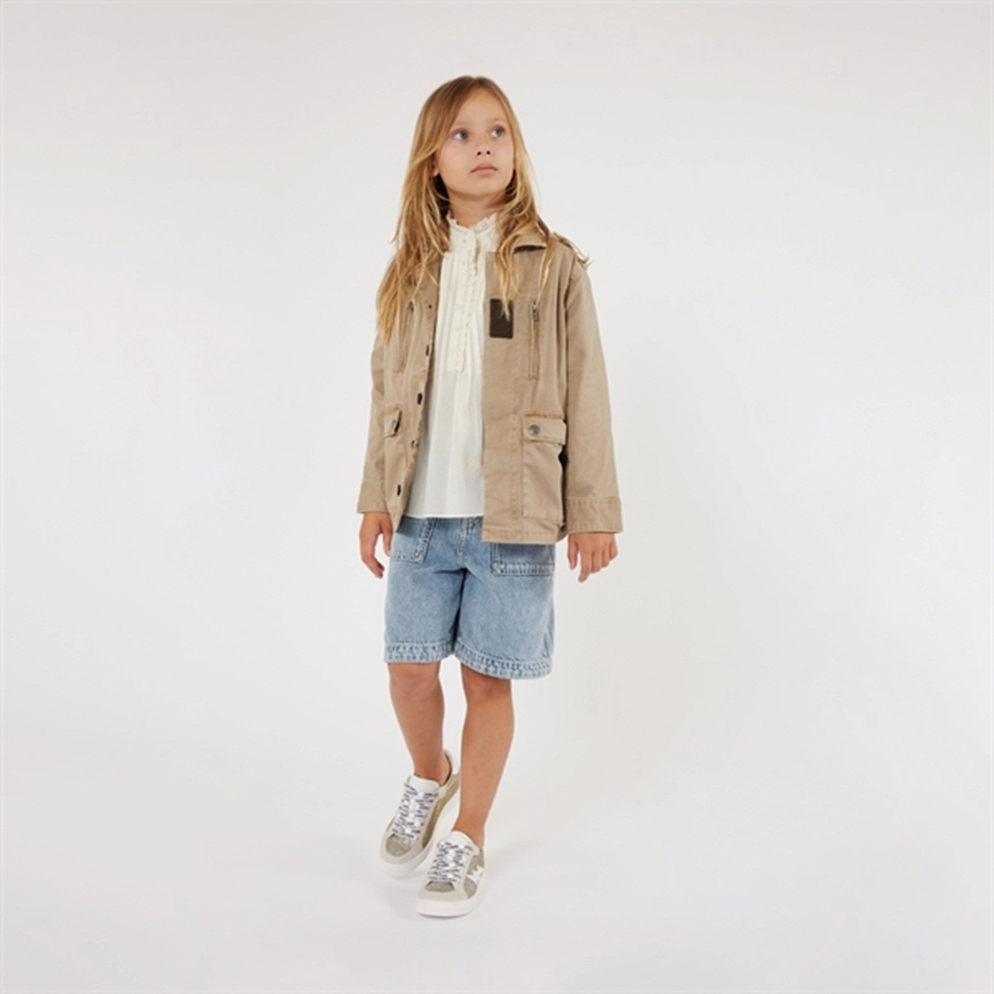 Zadig & Voltaire Bleach Bermuda Shorts Stretch Woven Fabric